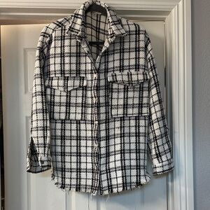 Plaid Black and White Women's Jacket